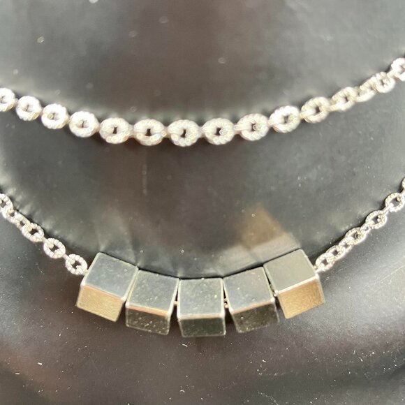 Stainless Steel SQUARE Cube Necklace Waterproof Brand New 18 or 20 inches long - Picture 5 of 9